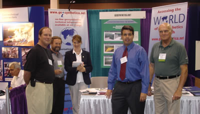 Dave Paul, Ron Frobel, Elizabeth Peggs, Jay Swihart and Bill Hawkins, in front of gsa's booth