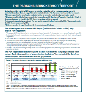 Geofabrics - Parsons Brinckerhoff Report