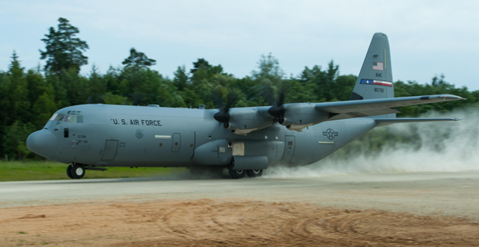 U.S. Air Force of C-130 on runway, photo by Master Sgt. Joseph Swafford/Released